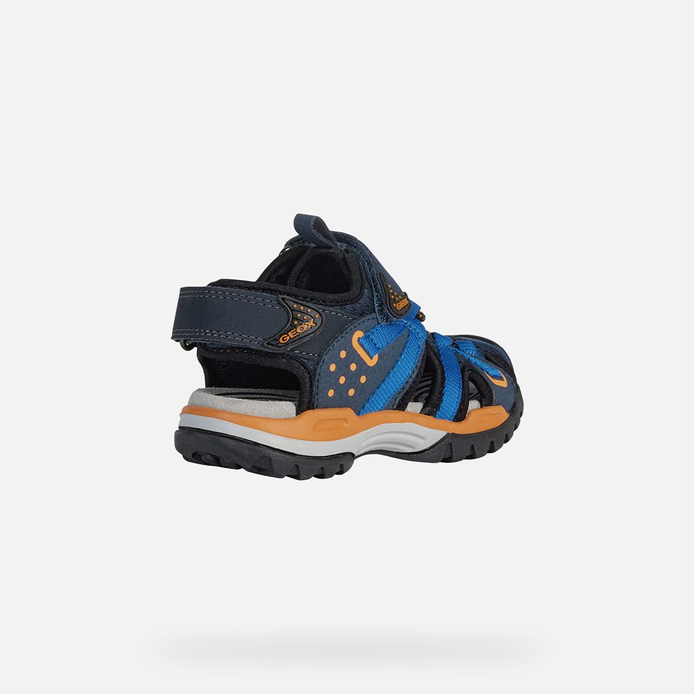 Geox Sandals Navy/Orange Borealis - Geox Boys Shoes - IQNWDB835